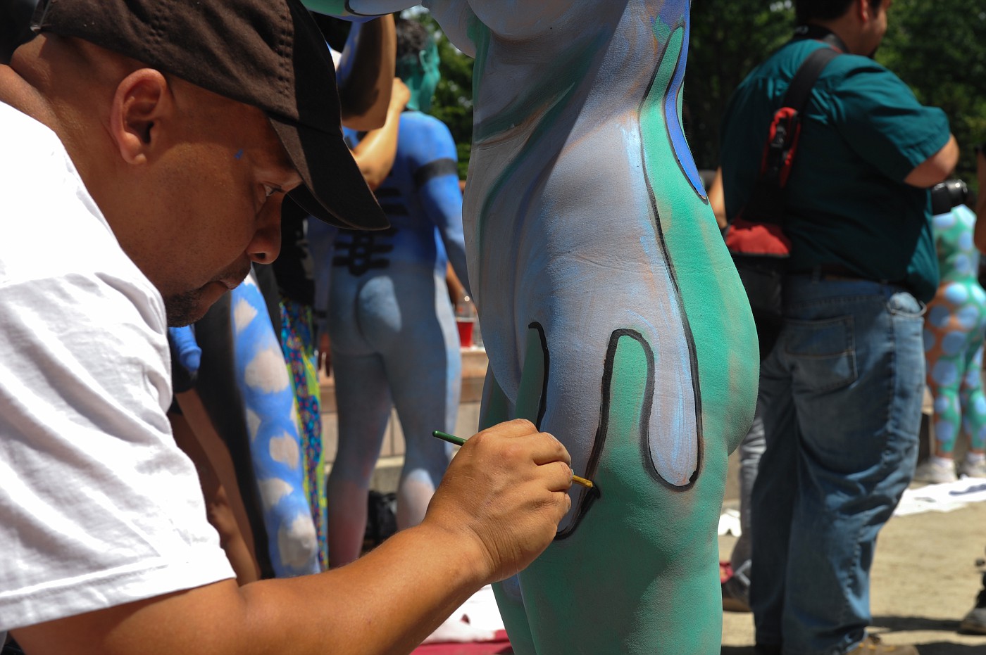artists take to New York City streets during first official Body Painting E...