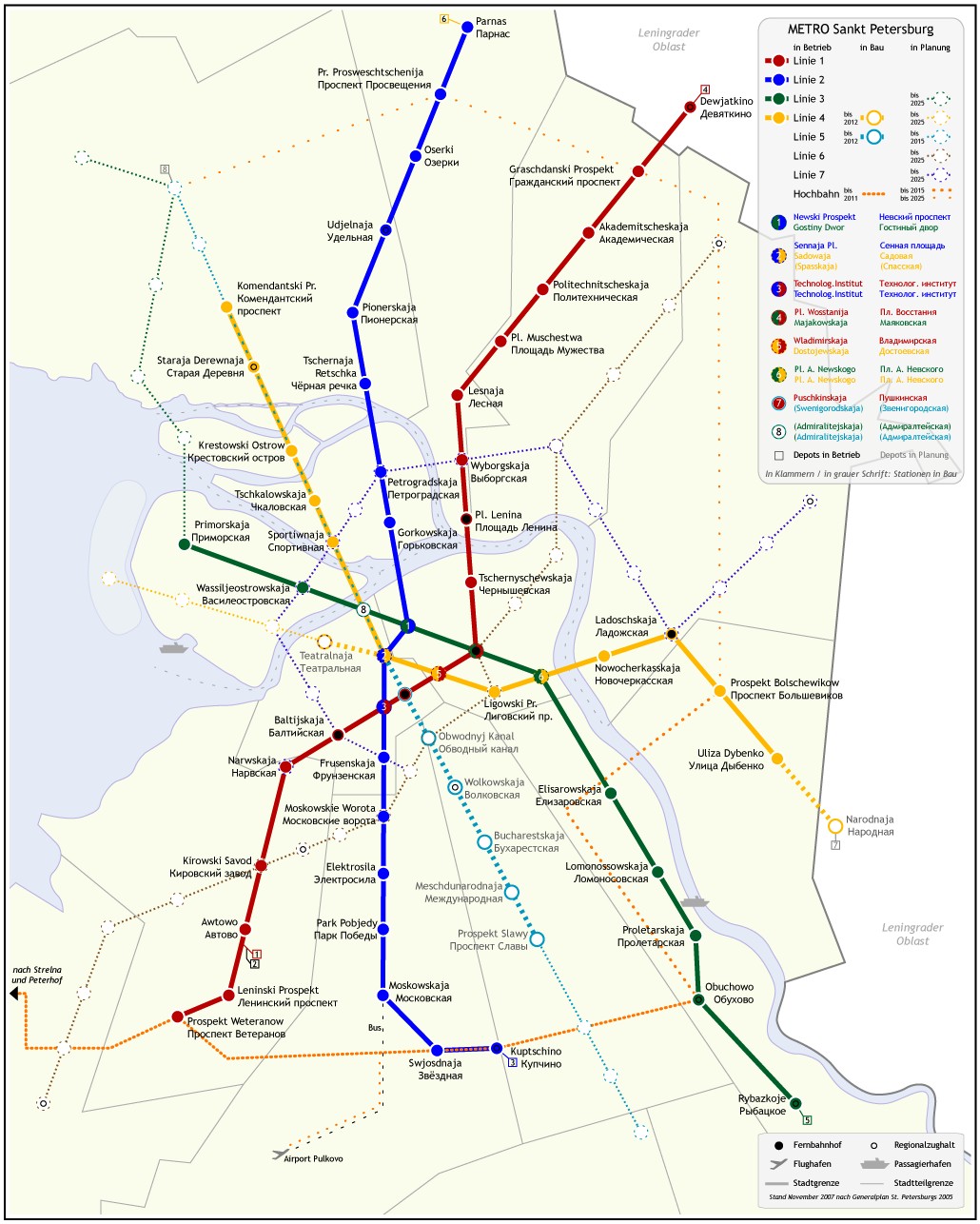 Karte Metro St Petersburg